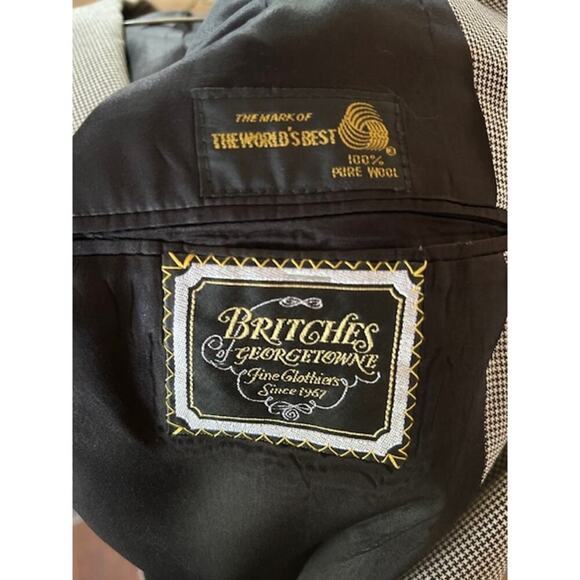 Britches of Georgetowne 100% Wool Sport Coat Black/White Micro-Houndstooth - Picture 5 of 5